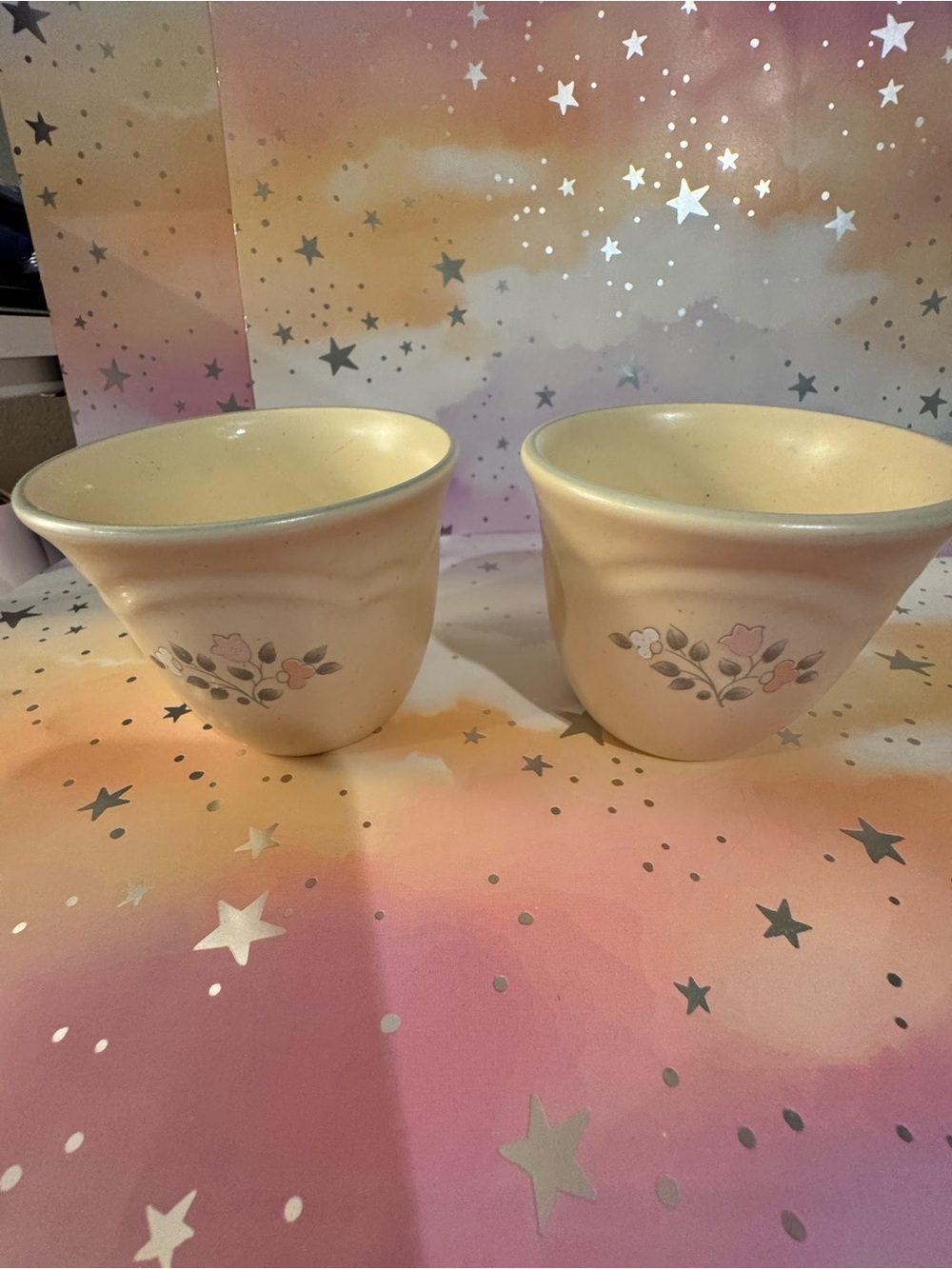 Vintage Pfaltzgraff Tea Rose Custard Cups / Ramekins – Set of 2 USA